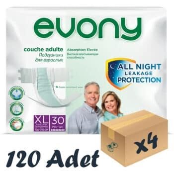 Evony Bel Bantlı Yetişkin Hasta Bezi XLarge 30'lu 4 Paket 120 Adet