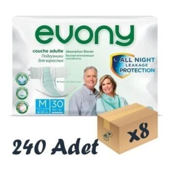 Evony Bel Bantlı Yetişkin Hasta Bezi Medıum 30'lu 8 Paket 240 Adet