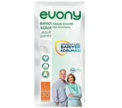 Evony Emici Külot Yetişkin Hasta Bezi L 30 Lu 4 Paket