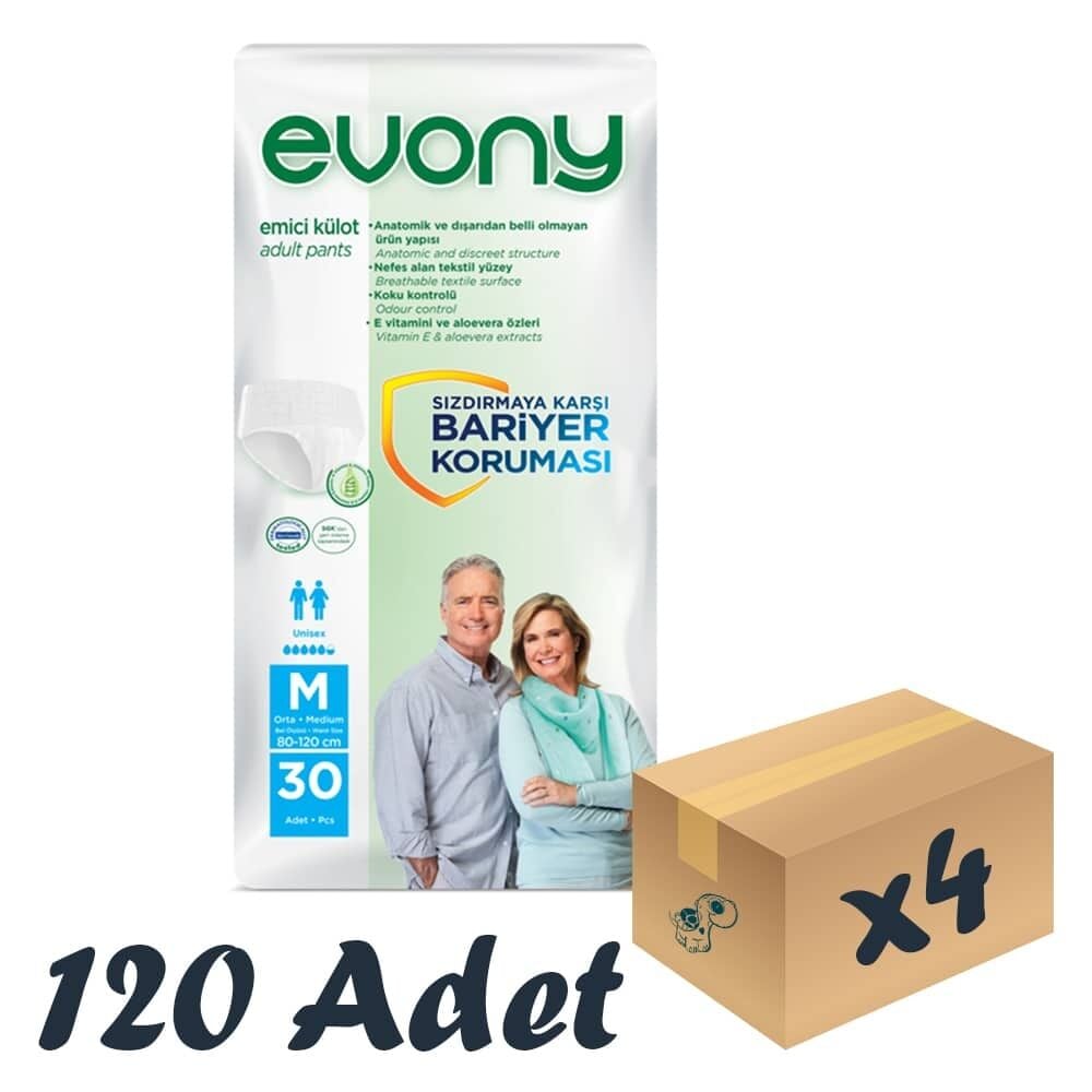 Evony Emici Külot Yetişkin Hasta Bezi Medium 30 Lu 4 Paket