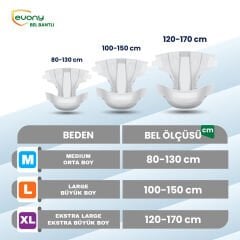 Evony Premium Bel Bantlı Hasta Bezi M Beden | 4 x 30 Adet (Toplam 120 Adet)
