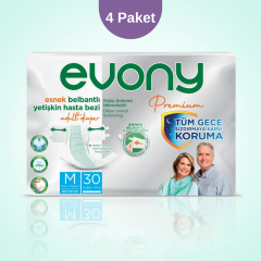 Evony Premium Bel Bantlı Hasta Bezi M Beden | 4 x 30 Adet (Toplam 120 Adet)